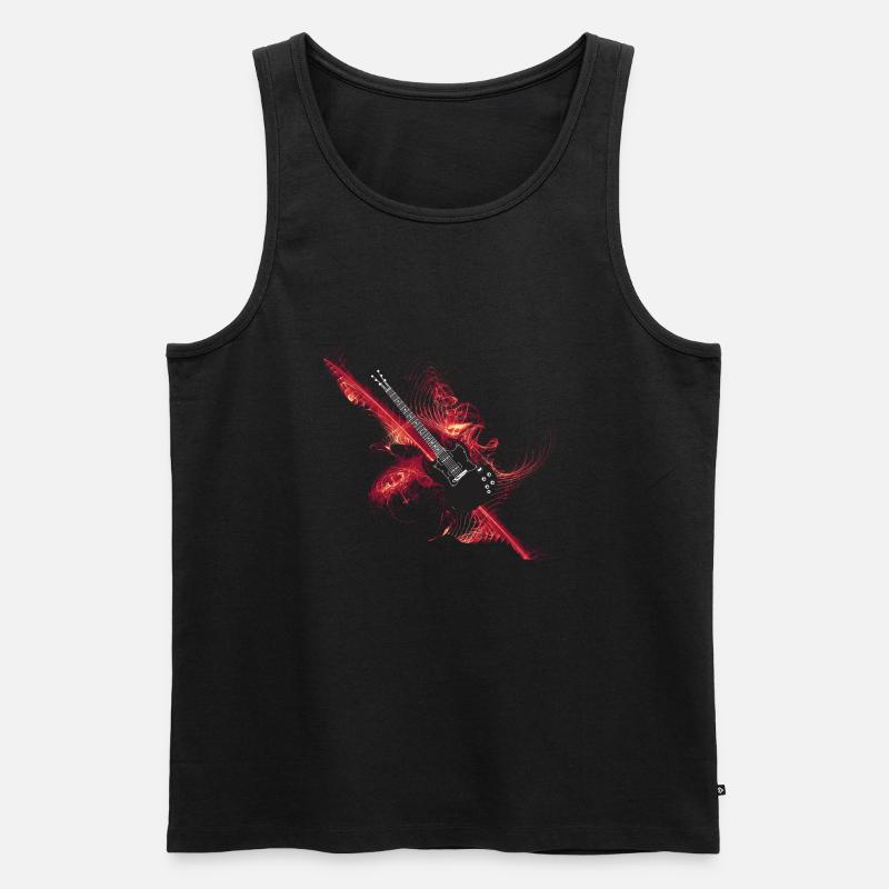 Gitarre Federn - Männer Premium Bio Tank Top - Schwarz