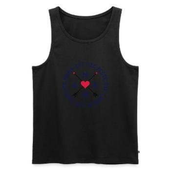 Mama ist die Beste - Männer Premium Bio Tank Top - Schwarz - Vorne - AI Model Male 178 light (178cm)