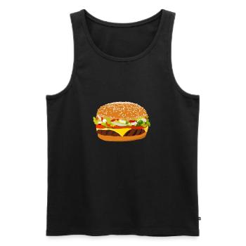 Hamburger - Männer Premium Bio Tank Top - Schwarz - Vorne - Michal (187cm)
