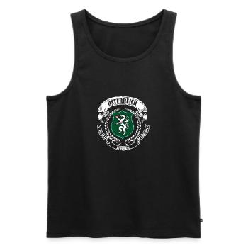 Österreich im Blut, im Herz, Steirer - Männer Premium Bio Tank Top - Schwarz - Vorne - Michal (187cm)