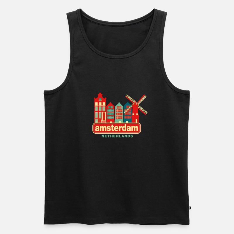 Amsterdam netherlands - Männer Premium Bio Tank Top - Schwarz