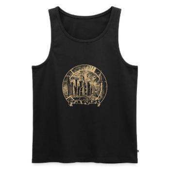 FFM Skyline R - Männer Premium Bio Tank Top - Schwarz - Vorne - Michal (187cm)