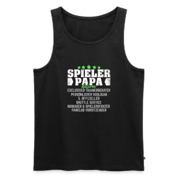SPIELER PAPA LUSTIGER SPRUCH GESCHENK - Männer Premium Bio Tank Top - Schwarz - Vorne - AI Model Male 178 light (178cm)