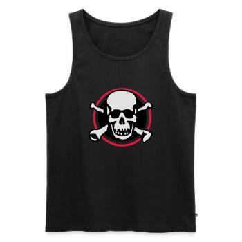 skull_circle_072011_a_3c - Men's Premium Organic Tank Top - black - Front - AI Model Male 178 light (178cm)