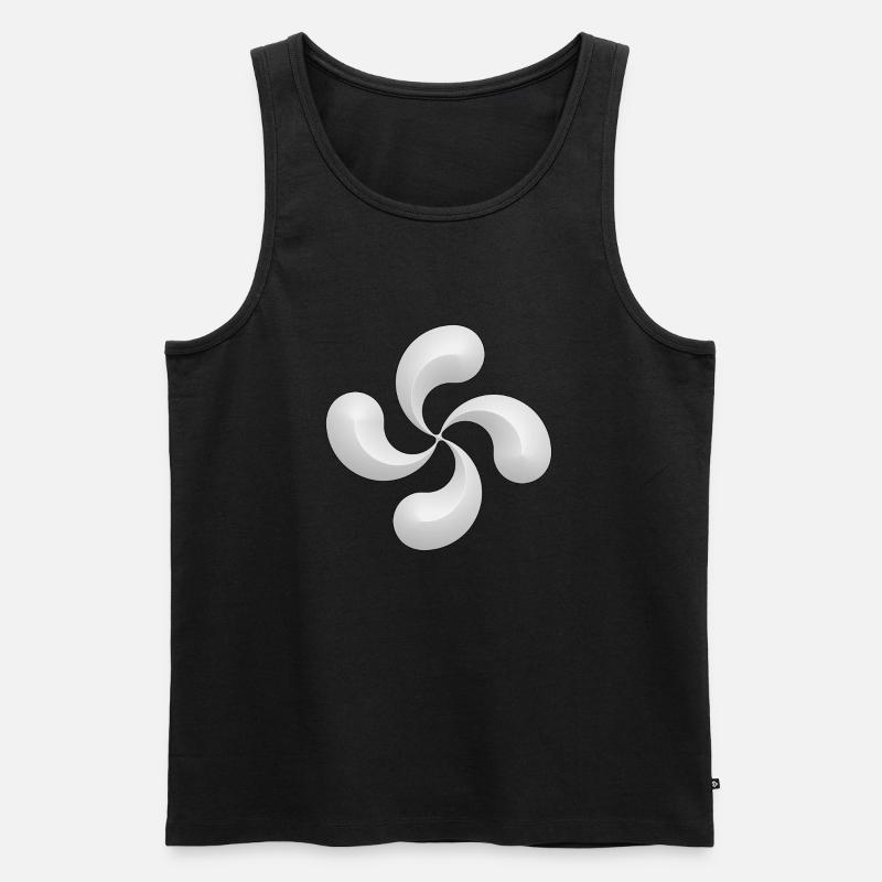 basque_cross_lauburu_8 - Männer Premium Bio Tank Top - Schwarz