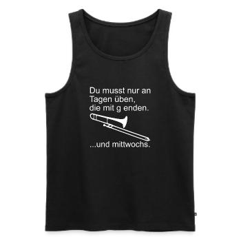 Posaune üben - Männer Premium Bio Tank Top - Schwarz - Vorne - Michal (187cm)