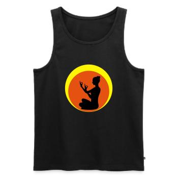 Joga - Männer Premium Bio Tank Top - Schwarz - Vorne - AI Model Male 178 light (178cm)
