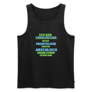 Tierschützer - Männer Premium Bio Tank Top - Schwarz - Vorne - Michal (187cm)