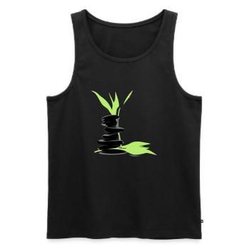 Wellness - Männer Premium Bio Tank Top - Schwarz - Vorne - AI Model Male 178 light (178cm)