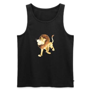 Lion Sami by Sabina Elisabeth Design - Männer Premium Bio Tank Top - Schwarz - Vorne - AI Model Male 178 light (178cm)