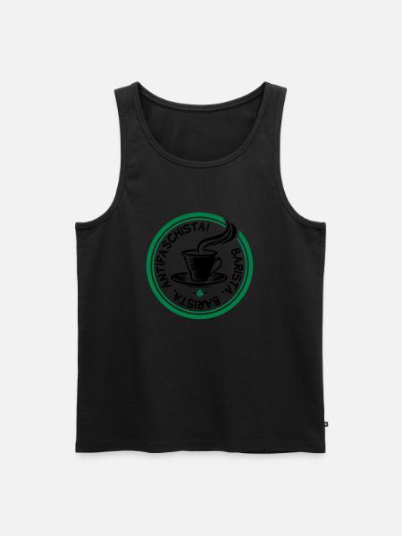 barista antifaschista - Männer Premium Bio Tank Top - Schwarz