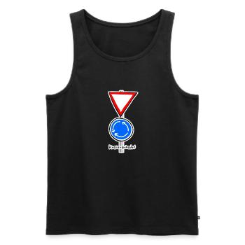 Kreisverkehrt - Männer Premium Bio Tank Top - Schwarz - Vorne - Michal (187cm)