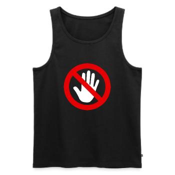 anfassen verboten weiß - Männer Premium Bio Tank Top - Schwarz - Vorne - Michal (187cm)