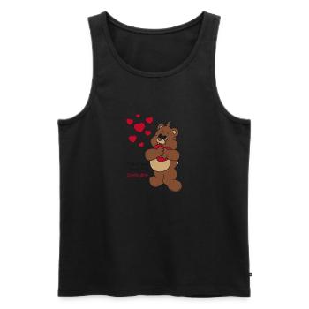 Liebhabär - Einfach zum Knuddeln! - Männer Premium Bio Tank Top - Schwarz - Vorne - AI Model Male 178 light (178cm)