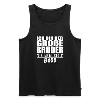 Großer Bruder - Männer Premium Bio Tank Top - Schwarz - Vorne - Michal (187cm)
