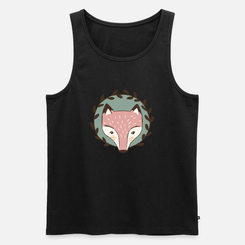 Fuchsportrait - Männer Premium Bio Tank Top - Schwarz