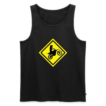 motocross straßenschild - Männer Premium Bio Tank Top - Schwarz - Vorne - AI Model Male 178 light (178cm)