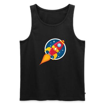 star ship - Men's Premium Organic Tank Top - black - Front - AI Model Male 178 light (178cm)