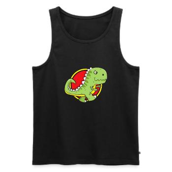 T REX - Débardeur bio Premium Homme - noir - Devant - Michal (187cm)