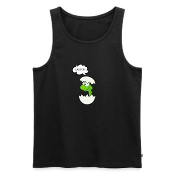 OSTERN? Lustiger Oster Dinosaurier - Männer Premium Bio Tank Top - Schwarz - Vorne - Michal (187cm)