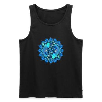Asian Pond Carp - Koi Fish Mandala 1 - Männer Premium Bio Tank Top - Schwarz - Vorne - AI Model Male 178 light (178cm)