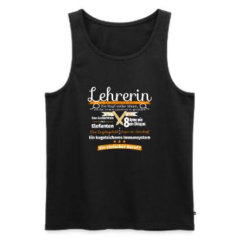 Lehrerin-Voraussetzung - Männer Premium Bio Tank Top - Schwarz - Vorne - Michal (187cm)