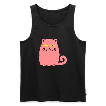 Chat persan - Débardeur bio Premium Homme - noir - Devant - Michal (187cm)