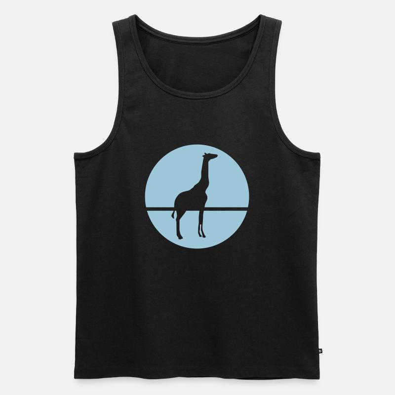 Giraffe - Männer Premium Bio Tank Top - Schwarz