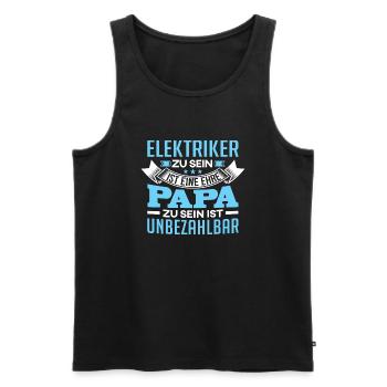 ELEKTRIKER - Papa - Männer Premium Bio Tank Top - Schwarz - Vorne - Michal (187cm)