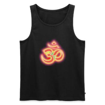 aum_om_inline_alegria1a - Männer Premium Bio Tank Top - Schwarz - Vorne - Michal (187cm)