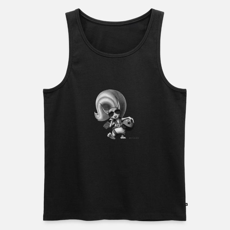 Squirrel Pilot - Männer Premium Bio Tank Top - Schwarz