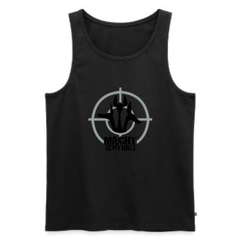 Power center - Men's Premium Organic Tank Top - black - Front - AI Model Male 178 light (178cm)