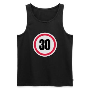 30. Geburtstag Verkehrsschild - Männer Premium Bio Tank Top - Schwarz - Vorne - Michal (187cm)