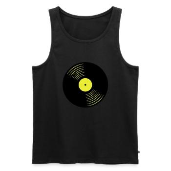 166_schallplatte_2 - Männer Premium Bio Tank Top - Schwarz - Vorne - AI Model Male 178 light (178cm)
