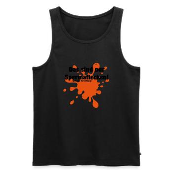 Spermaflecken - Männer Premium Bio Tank Top - Schwarz - Vorne - AI Model Male 178 light (178cm)