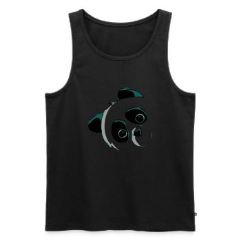 Tête de panda - Débardeur bio Premium Homme - noir - Devant - Michal (187cm)