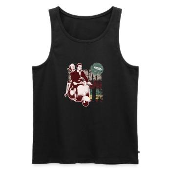 Vintage - Bellavita 04 - Männer Premium Bio Tank Top - Schwarz - Vorne - AI Model Male 178 light (178cm)