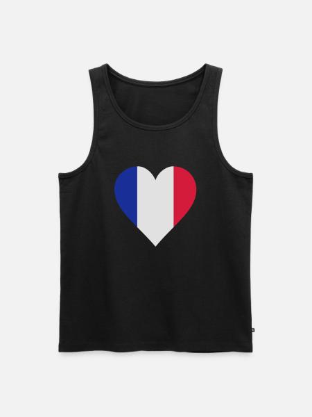 frankreich herz - Men's Premium Organic Tank Top - black