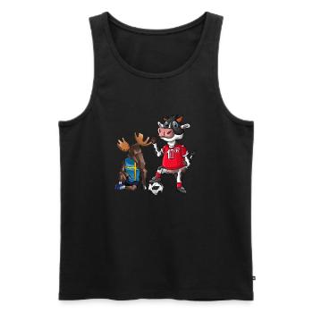 Schweiz Schweden - Männer Premium Bio Tank Top - Schwarz - Vorne - Michal (187cm)