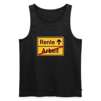 ortsschild_arbeit_rente__f3 - Men's Premium Organic Tank Top - black - Front - Michal (187cm)