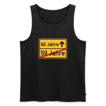 ortsschild_59__jahre__f3 - Männer Premium Bio Tank Top - Schwarz - Vorne - Michal (187cm)