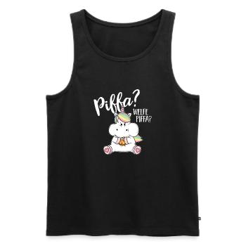 Lustiges Pizza Einhorn dick pummelig Unicorn Humor - Männer Premium Bio Tank Top - Schwarz - Vorne - AI Model Male 178 light (178cm)