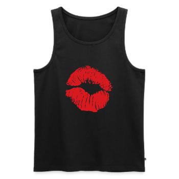 Kisses de - Männer Premium Bio Tank Top - Schwarz - Vorne - Michal (187cm)