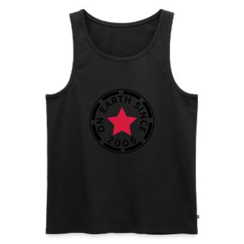 on earth since 2006 (de) - Männer Premium Bio Tank Top - Schwarz - Vorne - Michal (187cm)