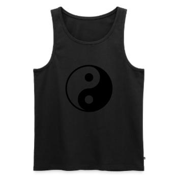 Yin Yang strong , 1,618 5x5, 1f - Männer Premium Bio Tank Top - Schwarz - Vorne - Michal (187cm)