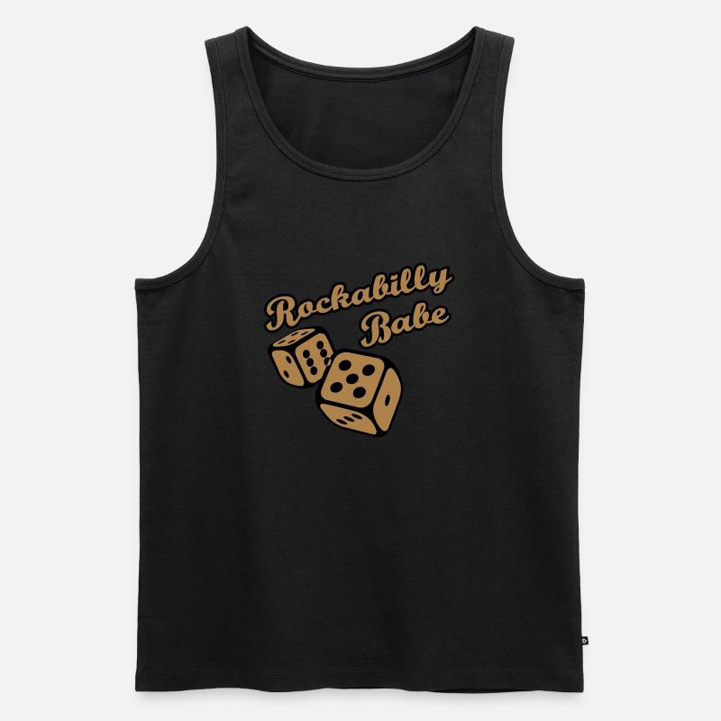Rockabilly Babe - Männer Premium Bio Tank Top - Schwarz
