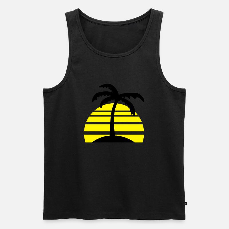 palms__f2 - Männer Premium Bio Tank Top - Schwarz