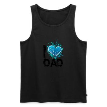 I love dad uk - Men's Premium Organic Tank Top - black - Front - Michal (187cm)