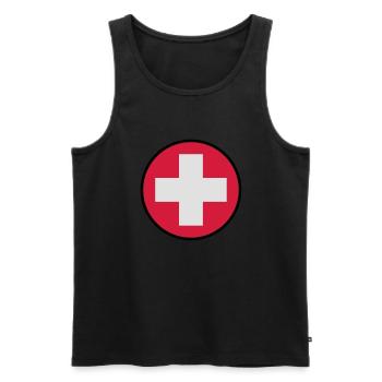 suisse9 - Débardeur bio Premium Homme - noir - Devant - Michal (187cm)