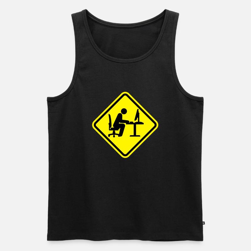 geek_computer_shield_1__f2 - Männer Premium Bio Tank Top - Schwarz